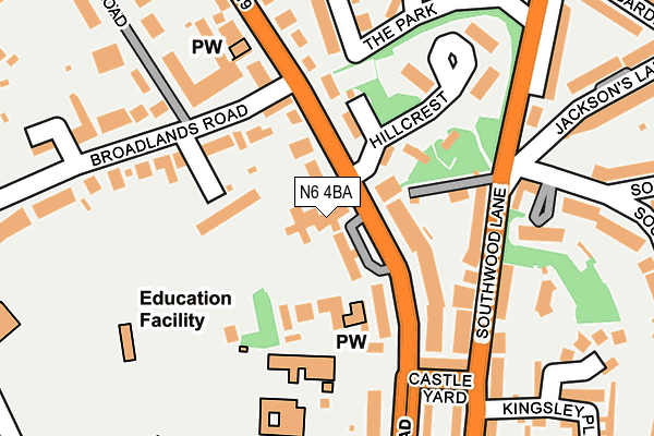 N6 4BA map - OS OpenMap – Local (Ordnance Survey) N6 4BA map - OS OpenMap – Local (Ordnance Survey)
