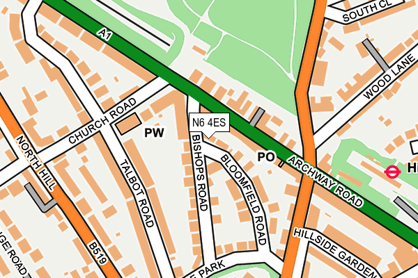 N6 4ES map - OS OpenMap – Local (Ordnance Survey) N6 4ES map - OS OpenMap – Local (Ordnance Survey)
