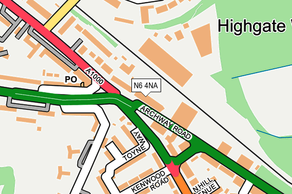 N6 4NA map - OS OpenMap – Local (Ordnance Survey) N6 4NA map - OS OpenMap – Local (Ordnance Survey)