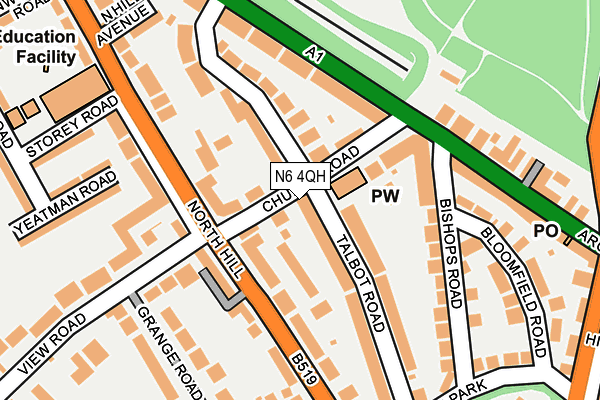 N6 4QH map - OS OpenMap – Local (Ordnance Survey) N6 4QH map - OS OpenMap – Local (Ordnance Survey)