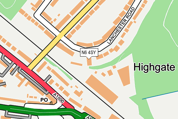N6 4SY map - OS OpenMap – Local (Ordnance Survey) N6 4SY map - OS OpenMap – Local (Ordnance Survey)