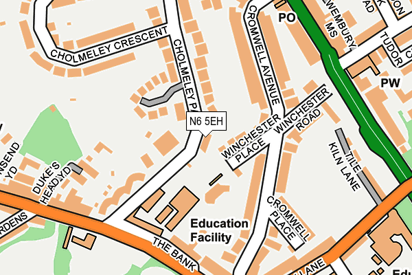 N6 5EH map - OS OpenMap – Local (Ordnance Survey) N6 5EH map - OS OpenMap – Local (Ordnance Survey)