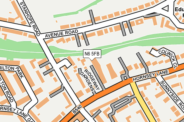 N6 5FB map - OS OpenMap – Local (Ordnance Survey) N6 5FB map - OS OpenMap – Local (Ordnance Survey)