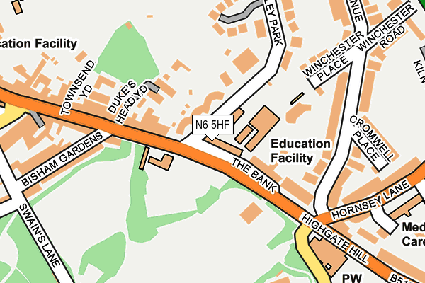N6 5HF map - OS OpenMap – Local (Ordnance Survey) N6 5HF map - OS OpenMap – Local (Ordnance Survey)