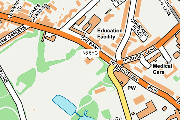 N6 5HG map - OS OpenMap – Local (Ordnance Survey) N6 5HG map - OS OpenMap – Local (Ordnance Survey)
