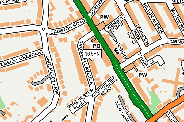 N6 5HN map - OS OpenMap – Local (Ordnance Survey) N6 5HN map - OS OpenMap – Local (Ordnance Survey)