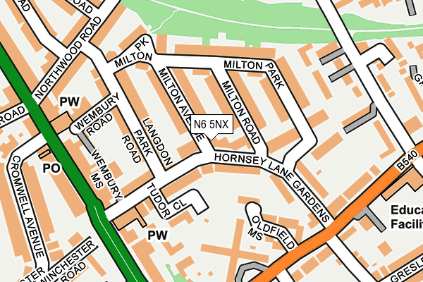 N6 5NX map - OS OpenMap – Local (Ordnance Survey) N6 5NX map - OS OpenMap – Local (Ordnance Survey)