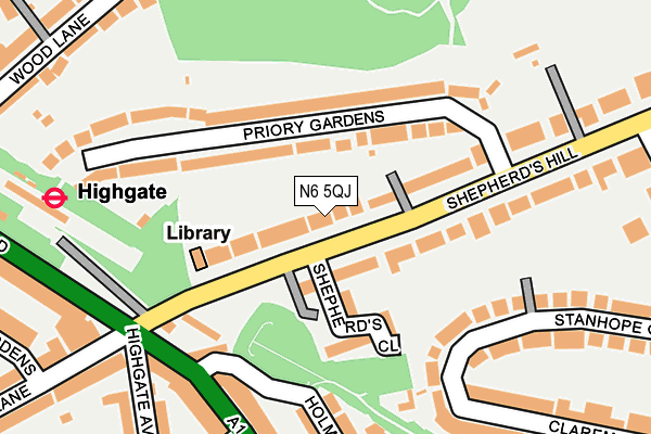 N6 5QJ map - OS OpenMap – Local (Ordnance Survey) N6 5QJ map - OS OpenMap – Local (Ordnance Survey)