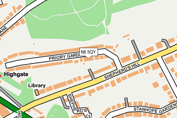 N6 5QY map - OS OpenMap – Local (Ordnance Survey) N6 5QY map - OS OpenMap – Local (Ordnance Survey)