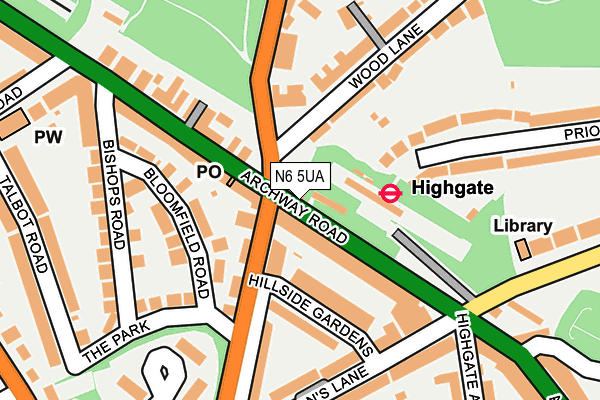 N6 5UA map - OS OpenMap – Local (Ordnance Survey) N6 5UA map - OS OpenMap – Local (Ordnance Survey)