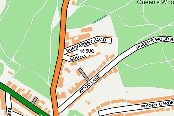 N6 5UQ map - OS OpenMap – Local (Ordnance Survey) N6 5UQ map - OS OpenMap – Local (Ordnance Survey)