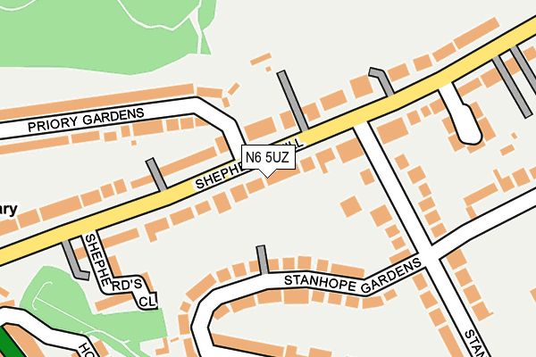 N6 5UZ map - OS OpenMap – Local (Ordnance Survey) N6 5UZ map - OS OpenMap – Local (Ordnance Survey)