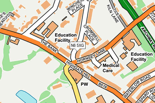 N6 5XG map - OS OpenMap – Local (Ordnance Survey) N6 5XG map - OS OpenMap – Local (Ordnance Survey)