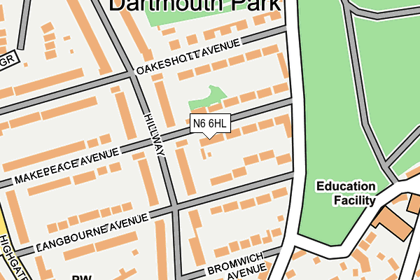 N6 6HL map - OS OpenMap – Local (Ordnance Survey) N6 6HL map - OS OpenMap – Local (Ordnance Survey)