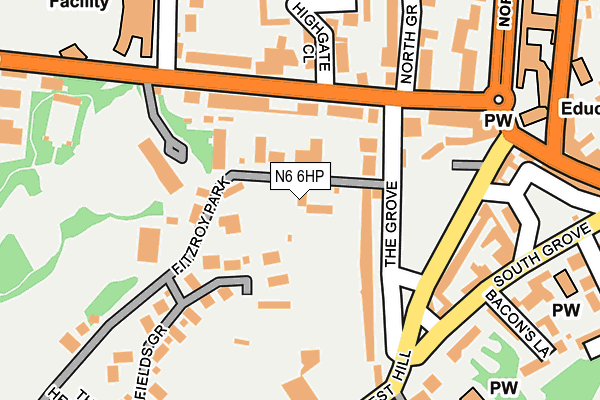 N6 6HP map - OS OpenMap – Local (Ordnance Survey) N6 6HP map - OS OpenMap – Local (Ordnance Survey)