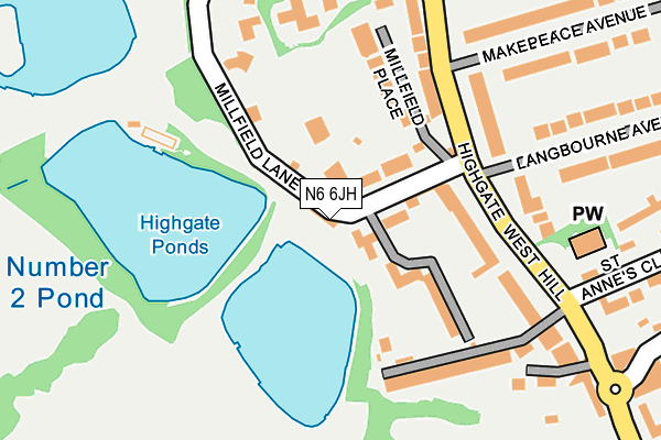 N6 6JH map - OS OpenMap – Local (Ordnance Survey) N6 6JH map - OS OpenMap – Local (Ordnance Survey)