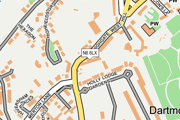 N6 6LX map - OS OpenMap – Local (Ordnance Survey) N6 6LX map - OS OpenMap – Local (Ordnance Survey)