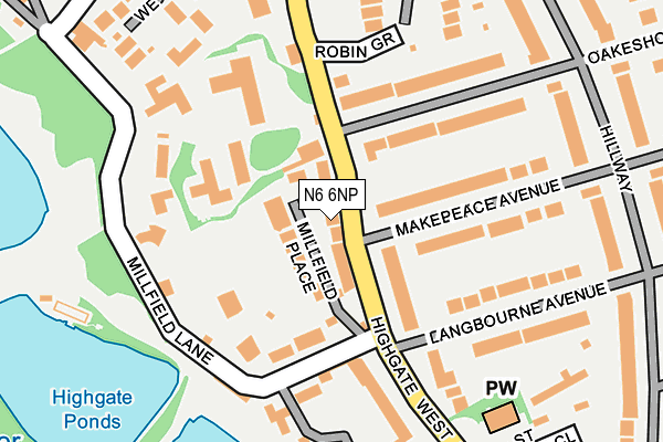 N6 6NP map - OS OpenMap – Local (Ordnance Survey) N6 6NP map - OS OpenMap – Local (Ordnance Survey)