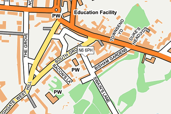 N6 6PH map - OS OpenMap – Local (Ordnance Survey) N6 6PH map - OS OpenMap – Local (Ordnance Survey)