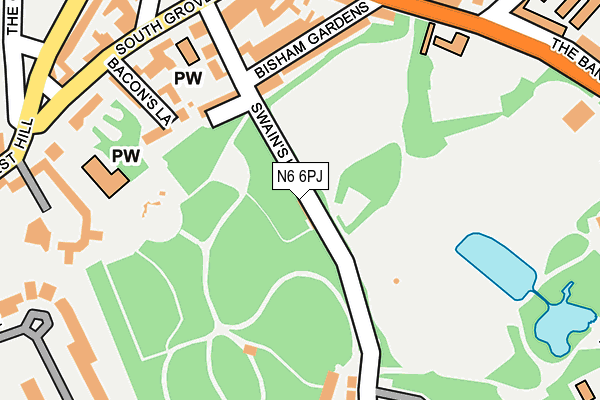 N6 6PJ map - OS OpenMap – Local (Ordnance Survey) N6 6PJ map - OS OpenMap – Local (Ordnance Survey)