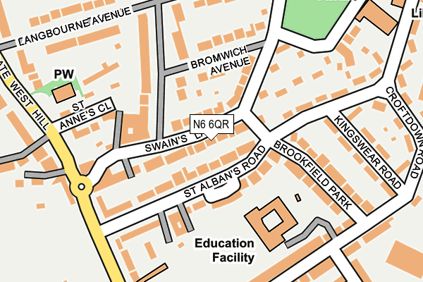 N6 6QR map - OS OpenMap – Local (Ordnance Survey) N6 6QR map - OS OpenMap – Local (Ordnance Survey)