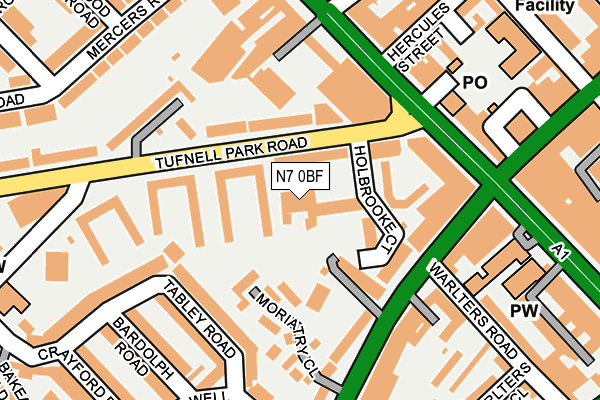 N7 0BF map - OS OpenMap – Local (Ordnance Survey) N7 0BF map - OS OpenMap – Local (Ordnance Survey)