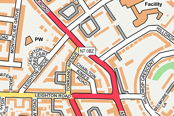 N7 0BZ map - OS OpenMap – Local (Ordnance Survey) N7 0BZ map - OS OpenMap – Local (Ordnance Survey)