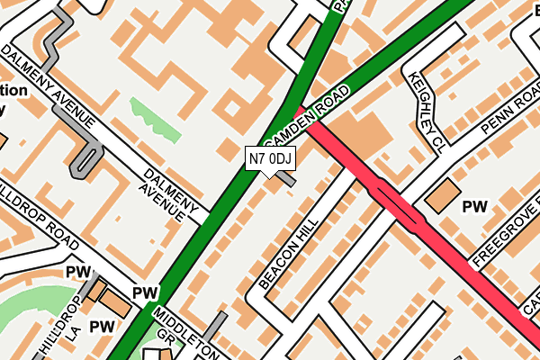 N7 0DJ map - OS OpenMap – Local (Ordnance Survey) N7 0DJ map - OS OpenMap – Local (Ordnance Survey)