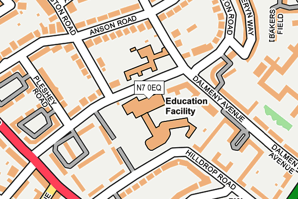 N7 0EQ map - OS OpenMap – Local (Ordnance Survey) N7 0EQ map - OS OpenMap – Local (Ordnance Survey)