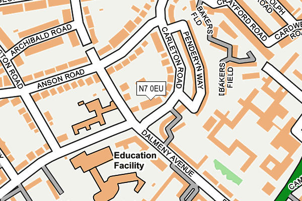 N7 0EU map - OS OpenMap – Local (Ordnance Survey) N7 0EU map - OS OpenMap – Local (Ordnance Survey)