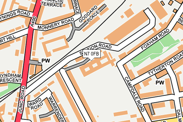 N7 0FB map - OS OpenMap – Local (Ordnance Survey) N7 0FB map - OS OpenMap – Local (Ordnance Survey)