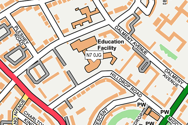N7 0JG map - OS OpenMap – Local (Ordnance Survey) N7 0JG map - OS OpenMap – Local (Ordnance Survey)