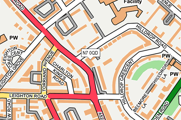 N7 0QD map - OS OpenMap – Local (Ordnance Survey) N7 0QD map - OS OpenMap – Local (Ordnance Survey)