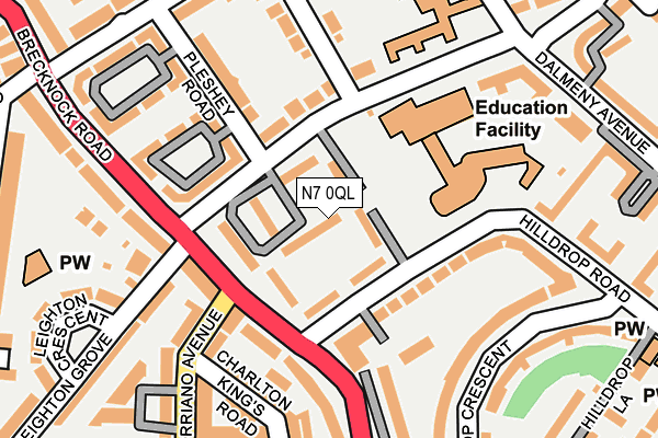 N7 0QL map - OS OpenMap – Local (Ordnance Survey) N7 0QL map - OS OpenMap – Local (Ordnance Survey)
