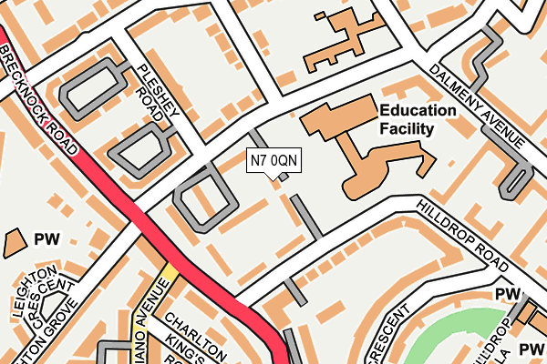 N7 0QN map - OS OpenMap – Local (Ordnance Survey) N7 0QN map - OS OpenMap – Local (Ordnance Survey)