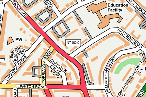 N7 0QX map - OS OpenMap – Local (Ordnance Survey) N7 0QX map - OS OpenMap – Local (Ordnance Survey)