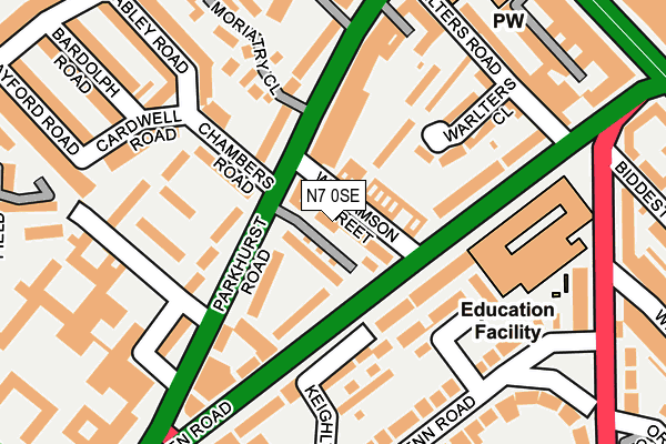 N7 0SE map - OS OpenMap – Local (Ordnance Survey) N7 0SE map - OS OpenMap – Local (Ordnance Survey)