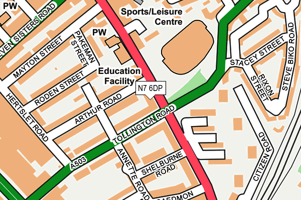N7 6DP map - OS OpenMap – Local (Ordnance Survey) N7 6DP map - OS OpenMap – Local (Ordnance Survey)