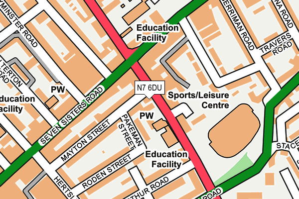 N7 6DU map - OS OpenMap – Local (Ordnance Survey) N7 6DU map - OS OpenMap – Local (Ordnance Survey)