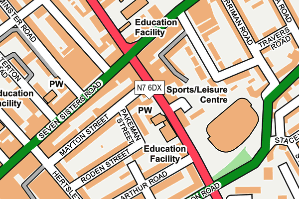 N7 6DX map - OS OpenMap – Local (Ordnance Survey) N7 6DX map - OS OpenMap – Local (Ordnance Survey)