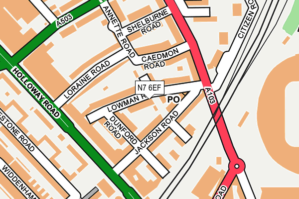 N7 6EF map - OS OpenMap – Local (Ordnance Survey) N7 6EF map - OS OpenMap – Local (Ordnance Survey)
