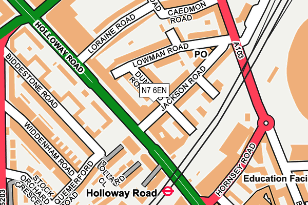 N7 6EN map - OS OpenMap – Local (Ordnance Survey) N7 6EN map - OS OpenMap – Local (Ordnance Survey)