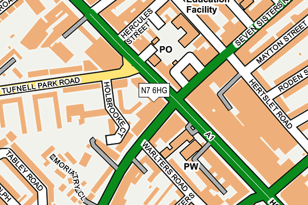 N7 6HG map - OS OpenMap – Local (Ordnance Survey) N7 6HG map - OS OpenMap – Local (Ordnance Survey)