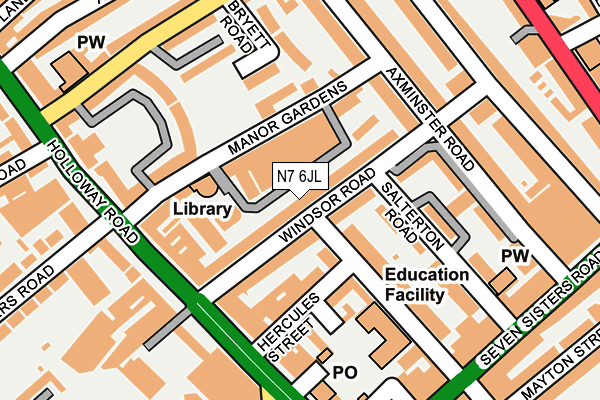 N7 6JL map - OS OpenMap – Local (Ordnance Survey) N7 6JL map - OS OpenMap – Local (Ordnance Survey)