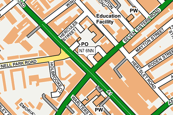 N7 6NN map - OS OpenMap – Local (Ordnance Survey) N7 6NN map - OS OpenMap – Local (Ordnance Survey)