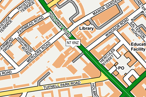 N7 6NZ map - OS OpenMap – Local (Ordnance Survey) N7 6NZ map - OS OpenMap – Local (Ordnance Survey)