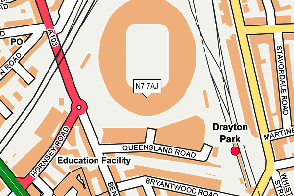 N7 7AJ map - OS OpenMap – Local (Ordnance Survey) N7 7AJ map - OS OpenMap – Local (Ordnance Survey)