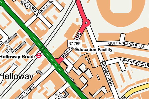 N7 7BP map - OS OpenMap – Local (Ordnance Survey)