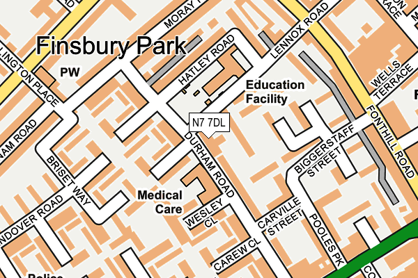 N7 7DL map - OS OpenMap – Local (Ordnance Survey) N7 7DL map - OS OpenMap – Local (Ordnance Survey)