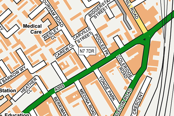 N7 7DR map - OS OpenMap – Local (Ordnance Survey) N7 7DR map - OS OpenMap – Local (Ordnance Survey)